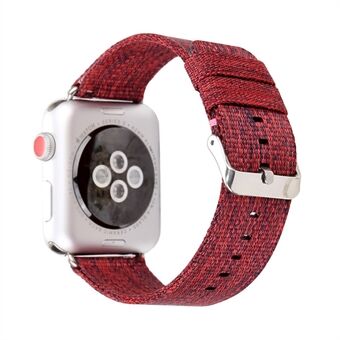 Replacement Woven Canvas Nylon Band Strap Wristband for Apple Watch Series 5 4 44mm / Series 3 2 1 42mm