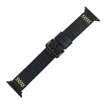 X Line Decor Genuine Leather Smart Watch Strap for Apple Watch SE/Series 6/5/4 44mm / Series 3/2/1 42mm