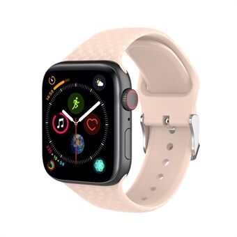 Diamant Mønster Silikone Urrem til Apple Watch Series 6/SE/5/4 44mm og 3/2/1 42mm - Cream Pink