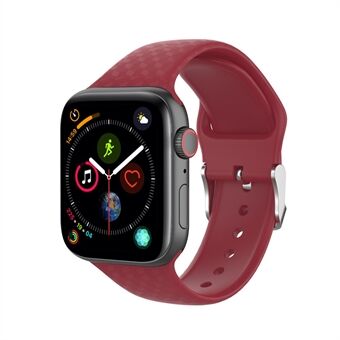 Diamant Mønster Silikone Urrem til Apple Watch Series 6/SE/5/4 44mm og 3/2/1 42mm - Rød