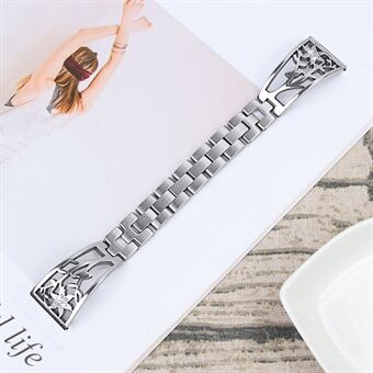 Rhinestone Decor Stainless Steel Watch Band Strap Replacement for Fitbit Versa / Versa Lite - Silver