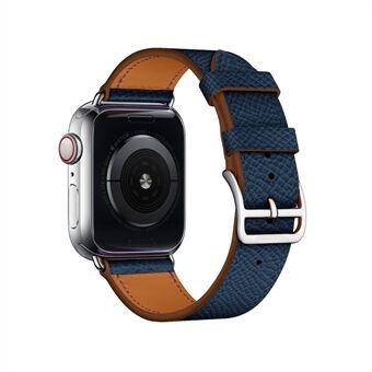 Cross Texture Genuine Leather Smart Watch Strap Replacement for Apple Watch Series 4/5/6/SE 44mm / Series 3/2/1 42mm
