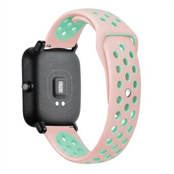 20mm Bi-color Soft Silicone Watch Strap Replacement for Huami Amazfit Smart Watch Youth Edition Lite