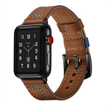 Stitches Genuine Leather Watch Strap Band for Apple Watch 4/5/6/SE 44mm - Apple Watch 1/2/3 42mm