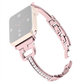 Bling Rhinestone Decor Stainless Steel Smart Watch Replacement Strap for Apple Watch Series 1/2/3 42mm / Series 4/5/6/SE 44mm