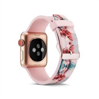 Camouflage Pattern Silicone Smart Watch Strap for Apple Watch Series 6/SE/5/4 40mm / Series 3/2/1 38mm
