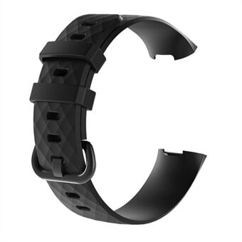Geometric Pattern Soft Silicone Watchband Wrist Strap for Fitbit Charge 4 / 3