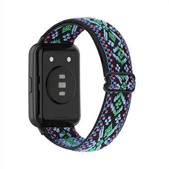 Til Huawei Watch Fit 2 Smart Watch Band Udskiftning Etnisk Stil Åndbar Flettet Nylon Håndledsrem