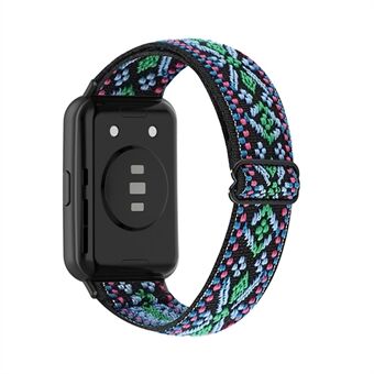 Til Huawei Watch Fit 2 Smart Watch Band Udskiftning Etnisk Stil Åndbar Flettet Nylon Håndledsrem
