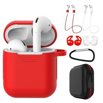 Dust-proof Silicone Cover Buckle Earplug Set for Apple AirPods with Charging Case (2016)