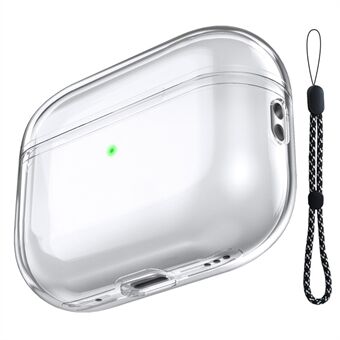 AHASTYLE WG94 til Apple AirPods Pro 2 Transparent TPU-øretelefonetui Bluetooth-øretelefon-opladningsetui Anti-ridsecover med håndstrop