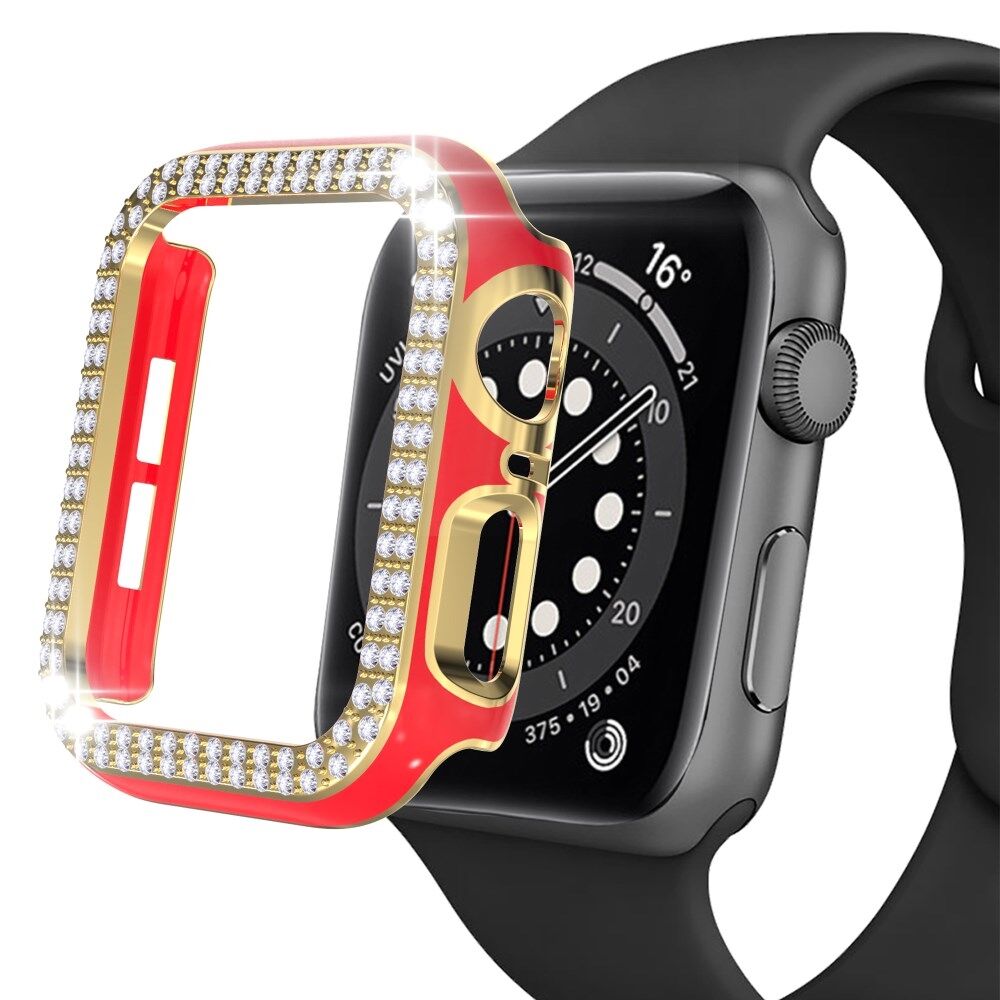Forstærker ortodoks karakter Til Apple Watch Series 4/5/6 44 mm / SE 44 mm Fashion galvanisering To  Rhinestones Decor Smart Watch Half Case PC Anti-kollisionscover