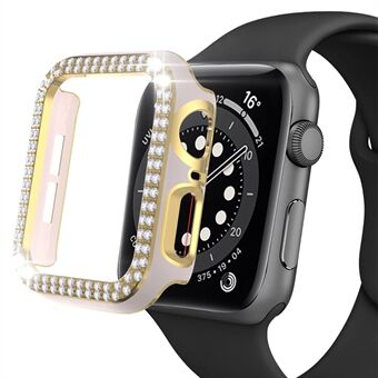 Til Apple Watch Series 4/5/6 40 mm / SE 40 mm PC-ur Halvt urkasse Elektroplettering To Rhinestones Design Beskyttelsescover