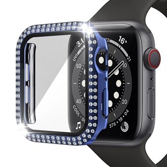 Til Apple Watch Series 1/2/3 38 mm fuld beskyttelse Rhinestone+PC+Hærdet glas Smart Watch Case Cover