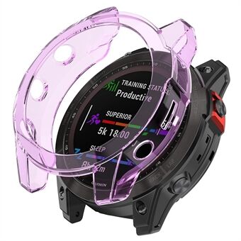 For Garmin Fenix 7S Watch Case Transparent Soft TPU Well-protected Lightweight Cover