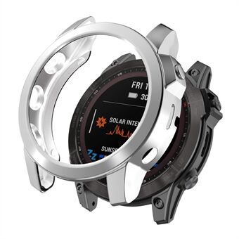 For Garmin Fenix 7 / 7 Solar / 7 Sapphire Solar Hollow Out Watch Case Watch TPU Cover Protector with Electroplating