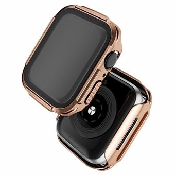 Til Apple Watch Series 7 45 mm stilfuld galvaniseret PC Smart Watch Case Beskyttende cover med hærdet glas skærmbeskytter