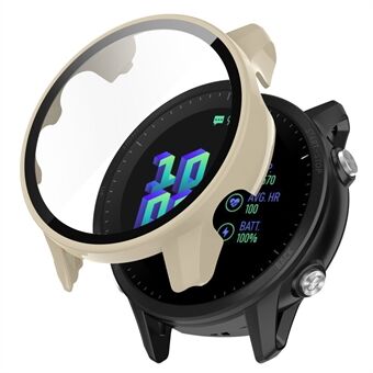 Til Garmin Forerunner 955 Fuld beskyttelse Hard PC Watch Case Cover med hærdet glas skærmbeskytter