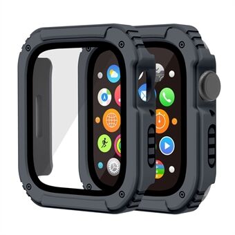 Til Apple Watch SE 44 mm / Series 6 / 5 / 4 44 mm PC + TPU Anti-drop Watch Case med skærmbeskytter af hærdet glas