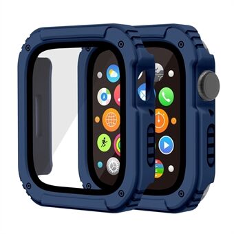 Til Apple Watch Series 3/2/1 42 mm PC + TPU stødsikker urkasse Shell med skærmbeskytter af hærdet glas