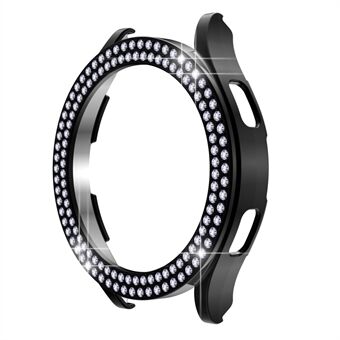 Til Samsung Galaxy Watch 5 40mm Dobbeltrække Rhinestones Decor PC Watch Beskyttelsesetui halvt cover
