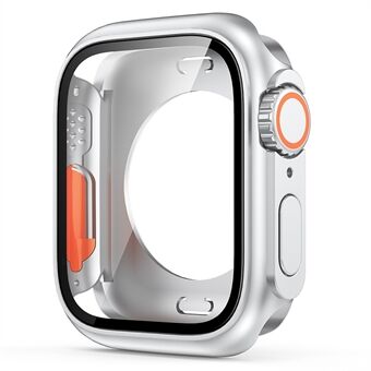 Til Apple Watch Series 8 7 45 mm overordnet beskyttelsescover Hard PC Watch Case med skærmbeskytter af hærdet glas