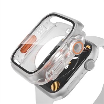 Til Apple Watch Series 8 7 41 mm vandtæt etui Ultratyndt stødsikkert hårdt pc-cover med skærmbeskytter af hærdet glas