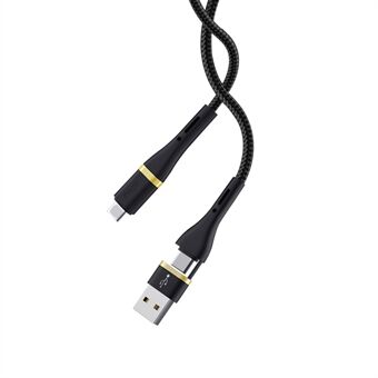 WIWU ED-106 USB og Type-C til Type-C 3A datakabel til Quick opladning