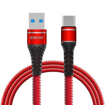 ENKAY ENK-CB107 Luminous Type C USB 3.0 3A Super Charger Data Wire 1m Quick Charge Kabelledning