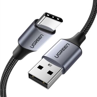 UGRØN 1,5 m USB2.0 til Type-C aluminiumsskal Nylon flettet kabelstøtte 3A Max Quick opladning og højhastigheds datatransmission
