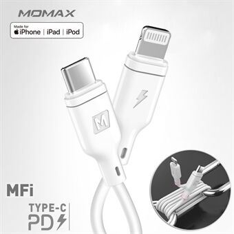MOMAX DL36 [PD Fast Charge] [MFI-certificeret] 1,2M Type-C til Lightning 8 Pin Data Sync PD Ladekabel