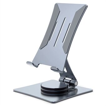 T630G Stand til telefon og tablet, vinkeljusterbar foldbar aluminiumslegering bordholder (størrelse: L)