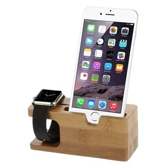 Træopladningsholder Displaybeslag til iPhone 6 / Apple Watch 38mm / 42 mm osv
