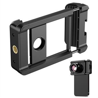 APEXEL F001 Bærbar Smartphone Clip Cage Ekstern kameraklips med 1 / 4 tomme skruehul til Selfie Stick, Kamerastativ Mount
