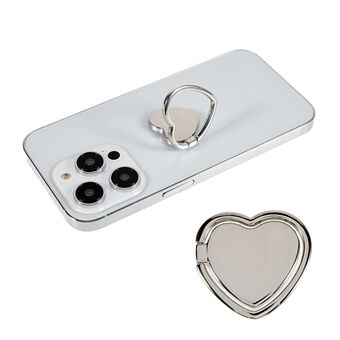 Kærlighedshjerteformet mobiltelefon-ringholder, 360 graders rotation, finger-ring-kickstand, metaltelefon-greb.