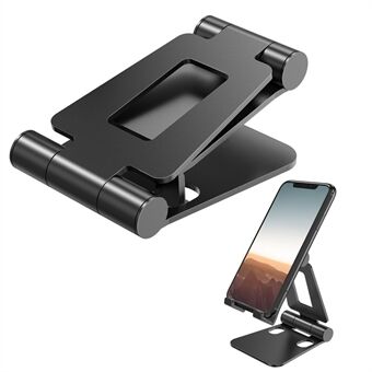 AS007 Foldbar Smartphone Stand Holder Aluminiumlegering Mobiltelefonstativ Desktop-monteringsholder