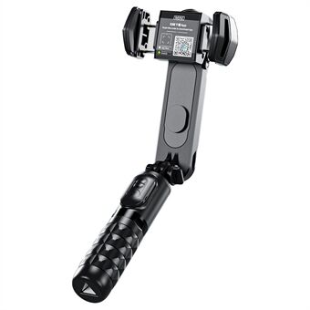 ESSAGER Anti-Shake Gimbal Stabilizer til smartphone, Foldbar Selfie Stick Tripod Phone Holder med Fill Light