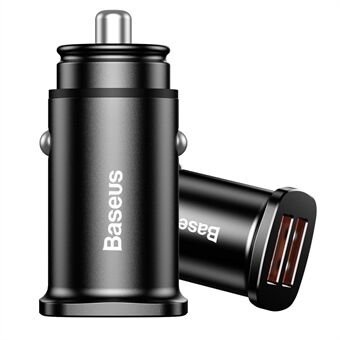 BASEUS BS-C16Q 30W Dual QC3.0 Charging Outputs Fast Car Charger for iPhone Samsung - Black