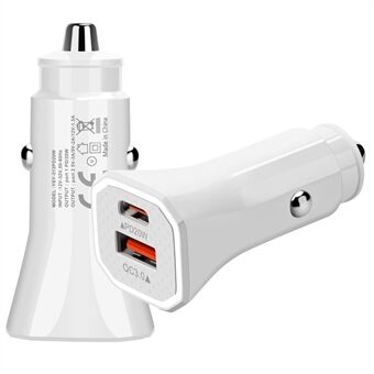 YSY-316PD20W QC3.0 USB + PD 20W Type-C Dual Port Mobile Phone Car Charger Fast Charging Adapter