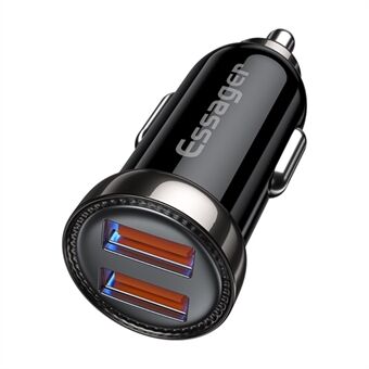 ESSAGER Turbine QC3.0 18W Quick Charge Car Charger Dual USB Fast Charging Phone Tablet Charger Adapter