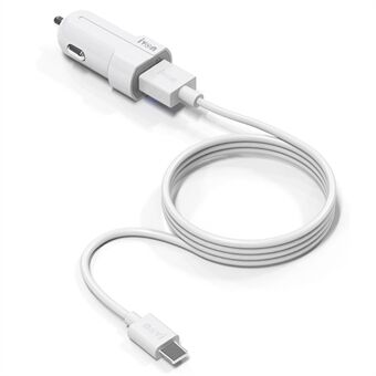 IVON CC13 QC 3.0 Fast Charging Cigarette Lighter LED Indicator Light Car Charger + Cable Set