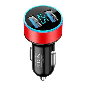 Dual USB Car Charger LED Ring Light Design 5V 3.1A Fast Charger Universal Car Phone Charger for Camera Tablets Laptops