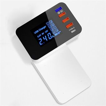 CDA33Q 40W 90 Degree Folding Multi-function Charger with LED Display