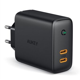 AUKEY PA-D2 36W Dual Port Type-C Power Adapter Type-C Wall Charger Plug Block for Mobile Phones/Tablets