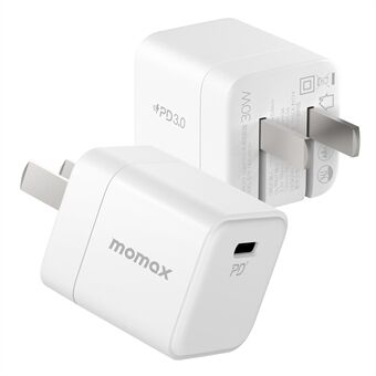 MOMAX UM26CN PD 30W USB-C Fast Charger Adapter Folding Portable Power Charging Block - White