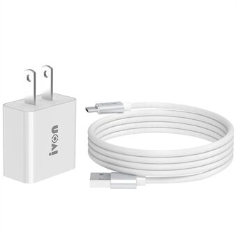 IVON AD-35 3A High Current Fast Charger Travel Power Adapter QC3.0 USB Wall Charger + 1m Micro USB Data Cable