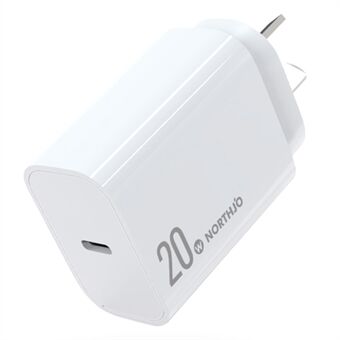 NORTHJO NOPD200601AU PD 20W Type-C Port Home Travel Wall Charger Fast Charging Power Adapter