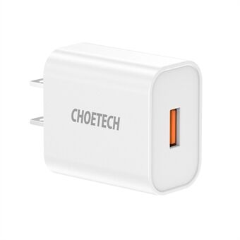 CHOETECH Q5003 18W USB Single Port Wall Charger QC3.0 Telefon Tablet Opladningsadapter