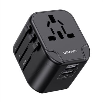 USAMS US-CC173 T55 12W Dual USB Universal Rejseoplader US / AU / EU / UK Plug Converter