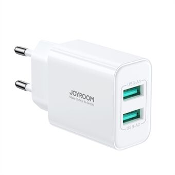 JOYROOM TCN04 EU-stik Dobbelt USB-porte Vægoplader 2.1A Plast telefonopladningsadapter